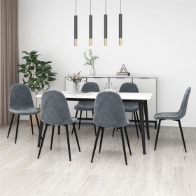 Sillas de comedor 6 unidades terciopelo gris oscuro Sillas de comedor 6 unidades terciopelo gris oscuro