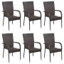 7-teiliges Garten-Essmöbel-Set aus braunem Rattan von vidaXL, Gartensets - Ref: Foro24-3072494, Preis: 430,81 €, Rabatt: %