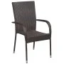 Set de muebles de comedor de jardín 7 piezas de ratán marrón de vidaXL, Conjuntos de jardín - Ref: Foro24-3072494, Precio: 42...