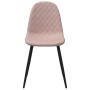 Sillas de comedor 6 unidades terciopelo rosa
