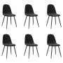 Silla de comedor 6 unidades terciopelo negro