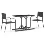 Juego de comedor para jardín 3 piezas negro de vidaXL, Conjuntos de jardín - Ref: Foro24-3072443, Precio: 121,62 €, Descuento: %