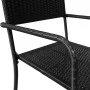 3-Piece Black Synthetic Rattan Garden Dining Set by vidaXL, Garden sets - Ref: Foro24-3072487, Price: 164,05 €, Discount: %