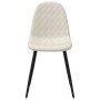 Sillas de comedor 6 unidades terciopelo blanco crema