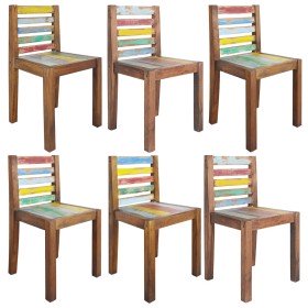 Sillas de comedor 6 unidades madera maciza reciclada Sillas de comedor 6 unidades madera maciza reciclada