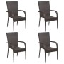 Set de muebles de comedor de jardín 5 piezas de ratán marrón by vidaXL, Garden sets - Ref: Foro24-3072491, Price: 363,47 €, D...