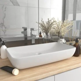 Matte white rectangular ceramic luxury washbasin 71x38 cm by vidaXL, Sinks - Ref: Foro24-146954, Price: 101,26 €, Discount: %