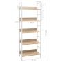 Estantería de 5 niveles madera ingeniería roble 60x27,6x158,5cm