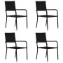 Set de muebles de comedor de jardín 5 piezas ratán PE negro de vidaXL, Conjuntos de jardín - Ref: Foro24-3072497, Precio: 240...