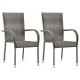 3 Stück synthetisches Rattan grau Garten Esszimmer Set von vidaXL, Gartensets - Ref: Foro24-3072483, Preis: 221,73 €, Rabatt: %