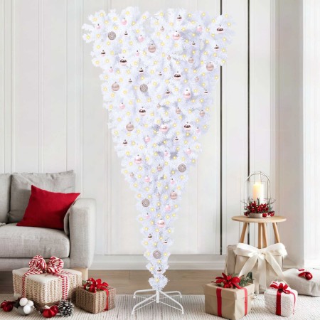 Árbol de Navidad artificial con 300 LED 210 cm PVC y Acero