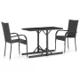 3-piece black garden dining set by vidaXL, Garden sets - Ref: Foro24-3072440, Price: 173,25 €, Discount: %