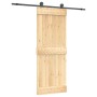 Puerta corredera con herrajes madera maciza de pino 80x210 cm de vidaXL, Puertas - Ref: Foro24-3203065, Precio: 166,58 €, Des...