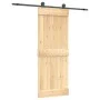 Puerta corredera con herrajes madera maciza de pino 80x210 cm de vidaXL, Puertas - Ref: Foro24-3203065, Precio: 166,70 €, Des...