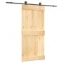 Sliding door with solid pine wood hardware 95x210 cm by vidaXL, Doors - Ref: Foro24-3203068, Price: 190,24 €, Discount: %