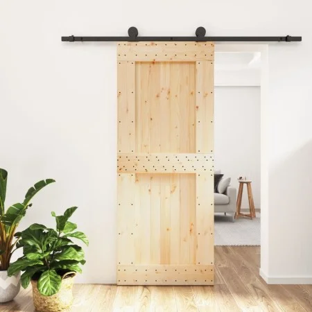 Puerta corredera con herrajes madera maciza de pino 85x210 cm von vidaXL, Türen - Ref: Foro24-3203072, Preis: 195,71 €, Rabat...