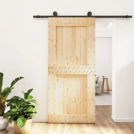 Sliding door with solid pine wood fittings 95x210 cm by vidaXL, Doors - Ref: Foro24-3203074, Price: 194,77 €, Discount: %