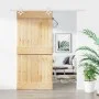 Puerta corredera con herrajes madera maciza de pino 90x210 cm de vidaXL, Puertas - Ref: Foro24-3203182, Precio: 196,07 €, Des...
