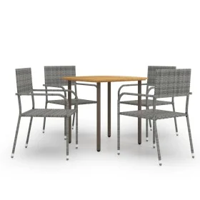 Garten-Essgruppe 5-teilig anthrazitgraues synthetisches Rattan von vidaXL, Gartensets - Ref: Foro24-3072490, Preis: 214,06 €,...
