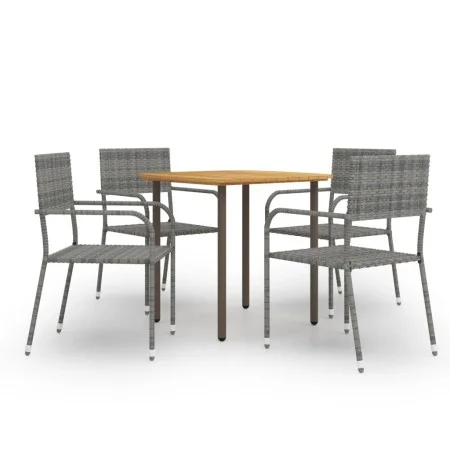 Garten-Essgruppe 5-teilig anthrazitgraues synthetisches Rattan von vidaXL, Gartensets - Ref: Foro24-3072490, Preis: 202,66 €,...