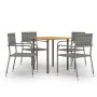 Set comedor jardín 5 pzas ratán sintético gris antracita de vidaXL, Conjuntos de jardín - Ref: Foro24-3072490, Precio: 202,66...
