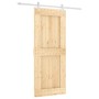 Schiebetür mit Beschlägen aus massivem Kiefernholz 85x210 cm von vidaXL, Türen - Ref: Foro24-3203187, Preis: 207,93 €, Rabatt: %