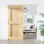 Schiebetür mit Beschlägen aus massivem Kiefernholz, 90 x 210 cm von vidaXL, Türen - Ref: Foro24-3203188, Preis: 216,35 €, Rab...
