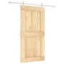Schiebetür mit Beschlägen aus massivem Kiefernholz, 100 x 210 cm von vidaXL, Türen - Ref: Foro24-3203190, Preis: 225,28 €, Ra...