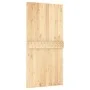 Schiebetür mit Beschlägen aus massivem Kiefernholz, 100 x 210 cm von vidaXL, Türen - Ref: Foro24-3203190, Preis: 225,28 €, Ra...