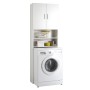 FMD Armario para lavadora con espacio de almacenaje blanco