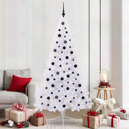 Árbol de Navidad artificial con 300 LED 210 cm PVC y Acero