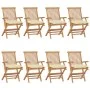 Gartenstühle 8 Stück Teakholz mit cremeweißen Kissen von vidaXL, Gartenstühle - Ref: Foro24-3072906, Preis: 639,46 €, Rabatt: %
