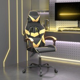 Silla gaming giratoria cuero sintético negro y dorado en Sillas gaming | Comprar online en Foro24