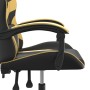 Silla gaming giratoria cuero sintético negro y dorado