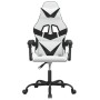 Silla gaming giratoria cuero sintético blanco y negro