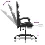 Silla gaming giratoria reposapiés cuero sintético negro blanco