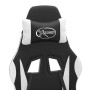 Silla gaming giratoria cuero sintético negro y blanco