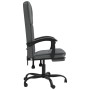Silla de oficina reclinable de tela gris oscuro