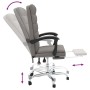 Silla de oficina reclinable de tela gris taupé