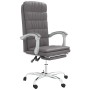 Silla de oficina reclinable cuero sintético gris