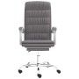 Silla de oficina reclinable cuero sintético gris