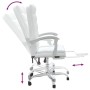 Silla de oficina reclinable cuero sintético blanco