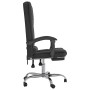 Silla de oficina reclinable con masaje terciopelo negro
