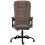 Silla de oficina reclinable masaje cuero sintético marrón