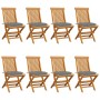 Garden chairs 8 units solid teak wood with gray cushions by vidaXL, Garden chairs - Ref: Foro24-3072933, Price: 498,85 €, Dis...