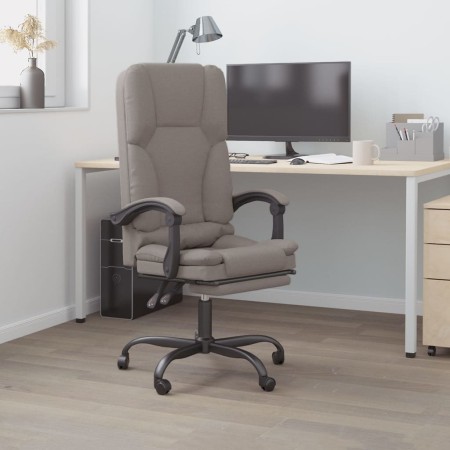 Silla de oficina reclinable con masaje tela gris taupé