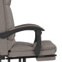 Silla de oficina reclinable con masaje tela gris taupé