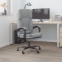 Silla de oficina reclinable con masaje de tela gris claro