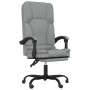 Silla de oficina reclinable con masaje de tela gris claro