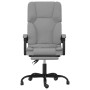 Silla de oficina reclinable con masaje de tela gris claro